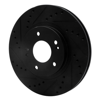 R1 Concepts R1 01-06 Hyundai Santa Fe Front Left Drilled & Slotted Black Brake Rotor