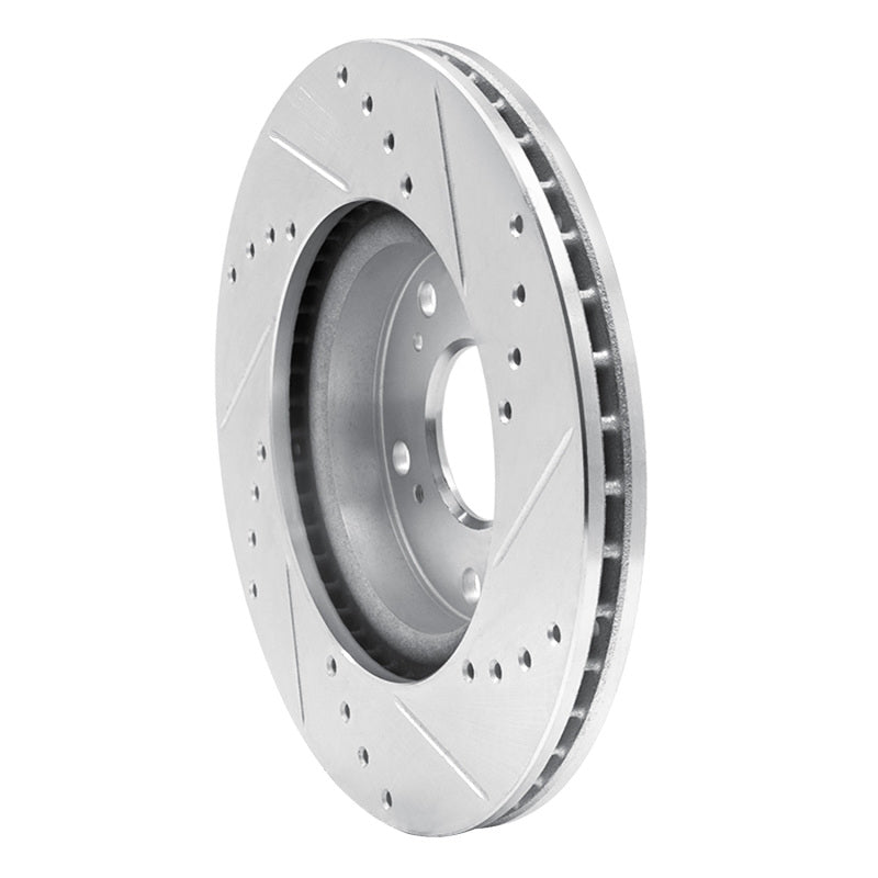 R1 Concepts R1 03-17 Acura ILX Front Left Drilled & Slotted Silver Brake Rotor