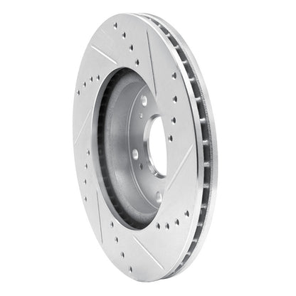 R1 Concepts R1 03-17 Acura ILX Front Left Drilled & Slotted Silver Brake Rotor