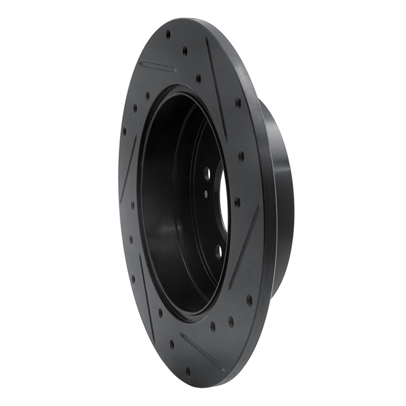 R1 Concepts R1 05-20 Hyundai Azera Rear Left Drilled & Slotted Black Brake Rotor