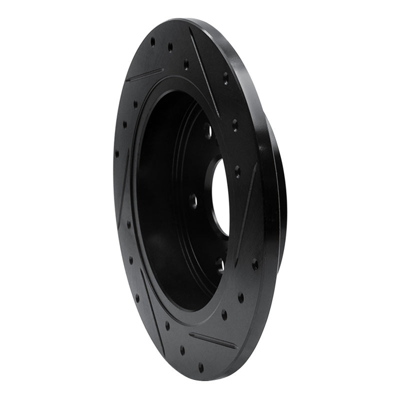 R1 Concepts R1 10-13 Suzuki Kizashi Rear Left Drilled & Slotted Black Brake Rotor