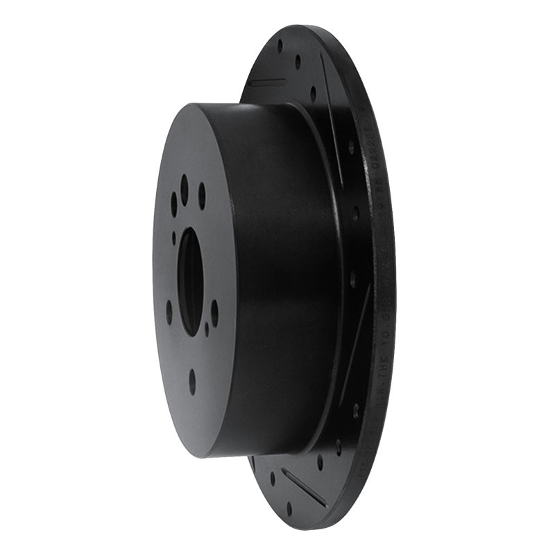 R1 Concepts R1 04-10 Toyota SIENNA Rear Right Drilled & Slotted Black Brake Rotor