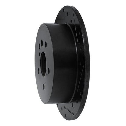 R1 Concepts R1 04-10 Toyota SIENNA Rear Right Drilled & Slotted Black Brake Rotor