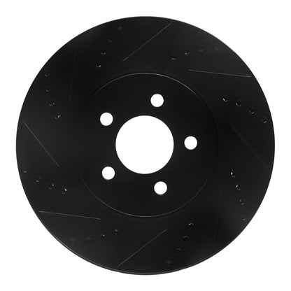 R1 Concepts R1 94-04 Ford Mustang Front Left Drilled & Slotted Black Brake Rotor