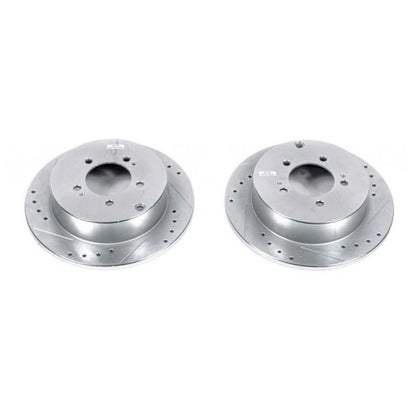 PowerStop Power Stop 09-15 Mitsubishi Lancer Rear Evolution Drilled & Slotted Rotors - Pair
