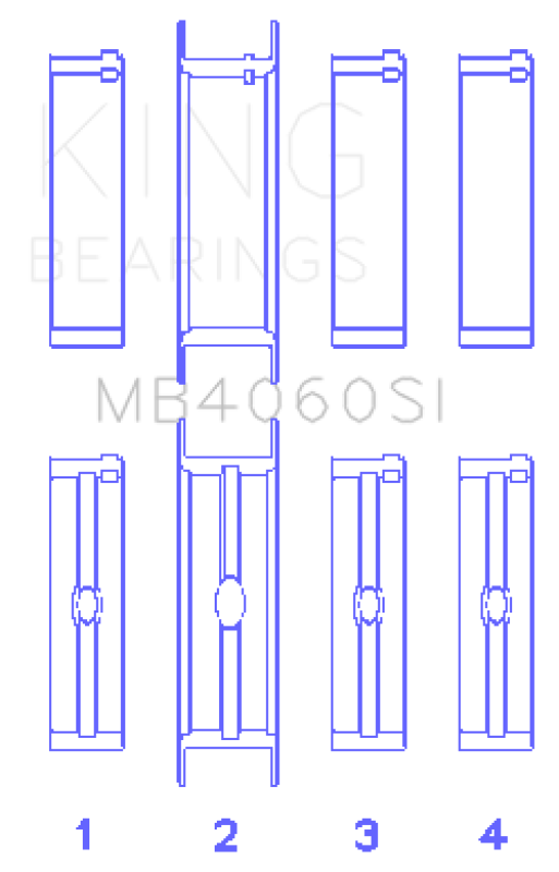 King Engine Bearings Chrysler Caravan 201Ci V6 Ohv (Size +1.0mm) Main Bearing Set