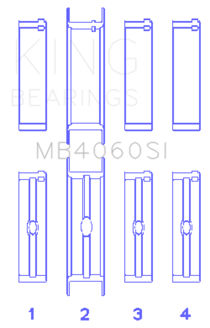 King Engine Bearings Chrysler Caravan 201Ci V6 Ohv (Size +1.0mm) Main Bearing Set
