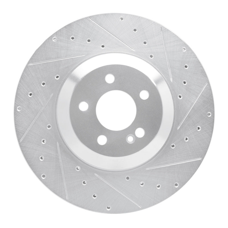R1 Concepts R1 17-23 Mercedes-Benz E43 AMG Rear Right Drilled & Slotted Silver Brake Rotor