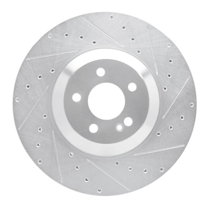 R1 Concepts R1 17-23 Mercedes-Benz E43 AMG Rear Right Drilled & Slotted Silver Brake Rotor