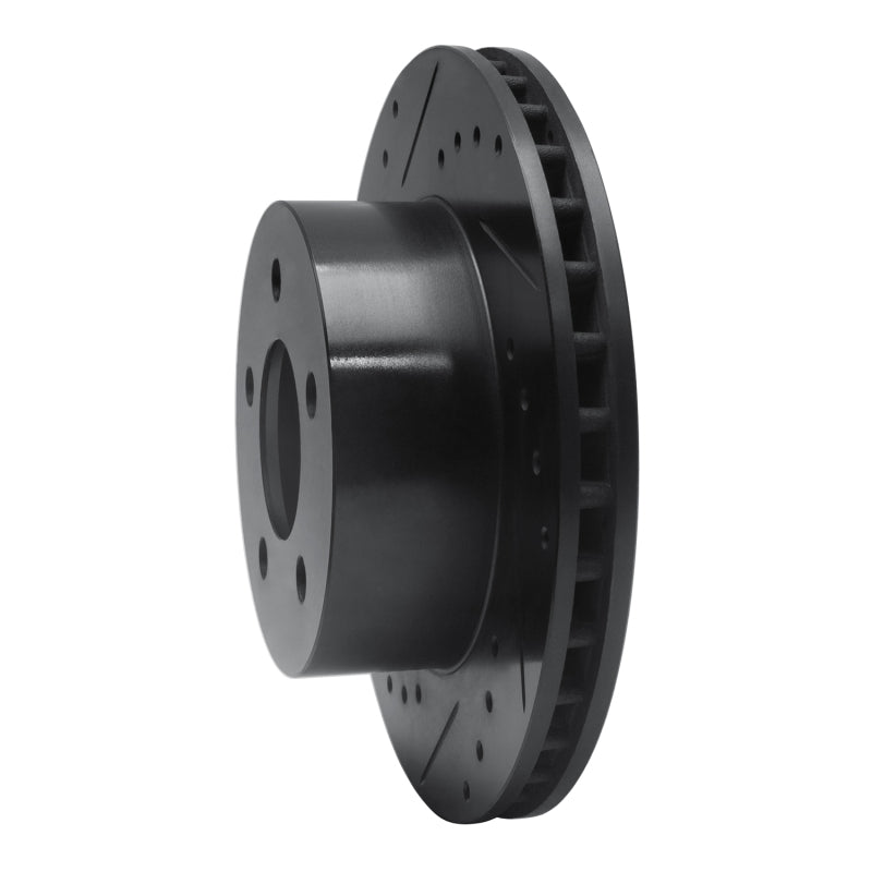 R1 Concepts R1 91-94 Ford Crown Victoria Front Left Drilled & Slotted Black Brake Rotor