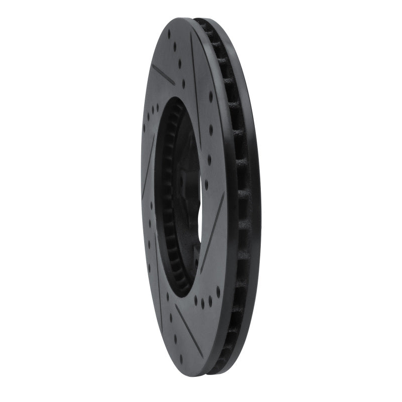 R1 Concepts R1 92-98 Acura TL Front Left Drilled & Slotted Black Brake Rotor