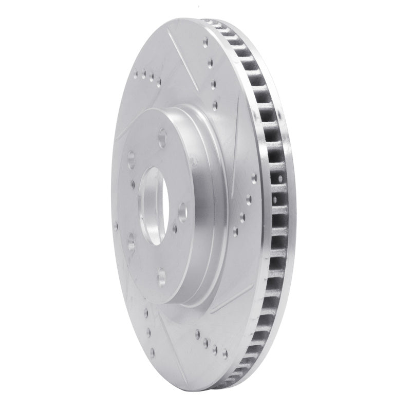 R1 Concepts R1 18-25 Jeep Wrangler Front Right Drilled & Slotted Silver Brake Rotor