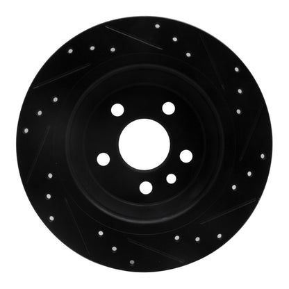 R1 Concepts R1 09-15 Ford Focus RS (Mexico) Rear Left Drilled & Slotted Black Brake Rotor