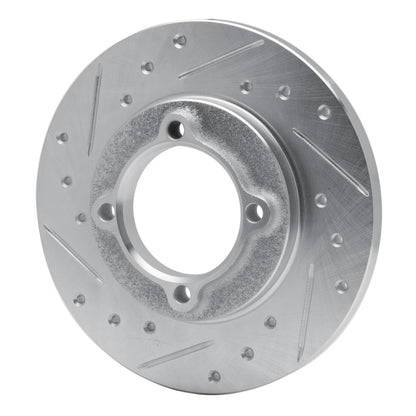 R1 Concepts R1 88-93 Ford Festiva Front Left Drilled & Slotted Silver Brake Rotor