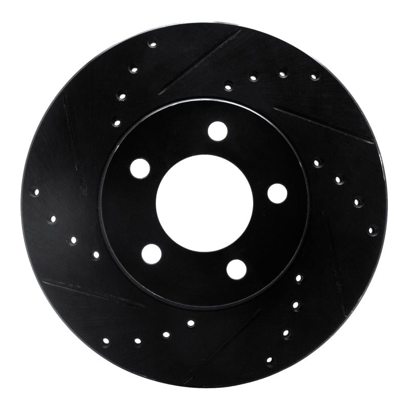 R1 Concepts R1 91-00 Ford Thunderbird Front Left Drilled & Slotted Black Brake Rotor