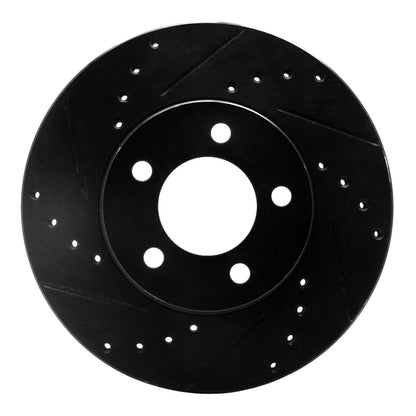 R1 Concepts R1 91-00 Ford Thunderbird Front Left Drilled & Slotted Black Brake Rotor