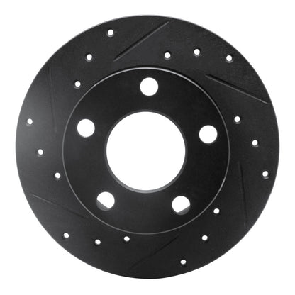 R1 Concepts R1 92-05 Audi A6 Quattro Rear Left Drilled & Slotted Black Brake Rotor