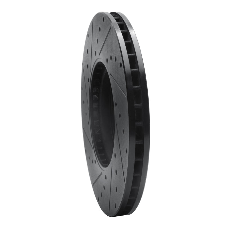 R1 Concepts R1 15-19 Mini Cooper Countryman Front Right Drilled & Slotted Black Brake Rotor