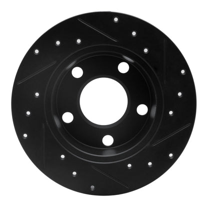 R1 Concepts R1 99-05 Audi Allroad Rear Left Drilled & Slotted Black Brake Rotor