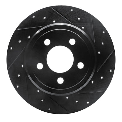R1 Concepts R1 05-23 Chrysler 300 Rear Right Drilled & Slotted Black Brake Rotor