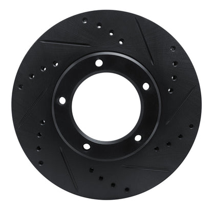 R1 Concepts R1 84-95 Toyota Pickup Front Right Drilled & Slotted Black Brake Rotor