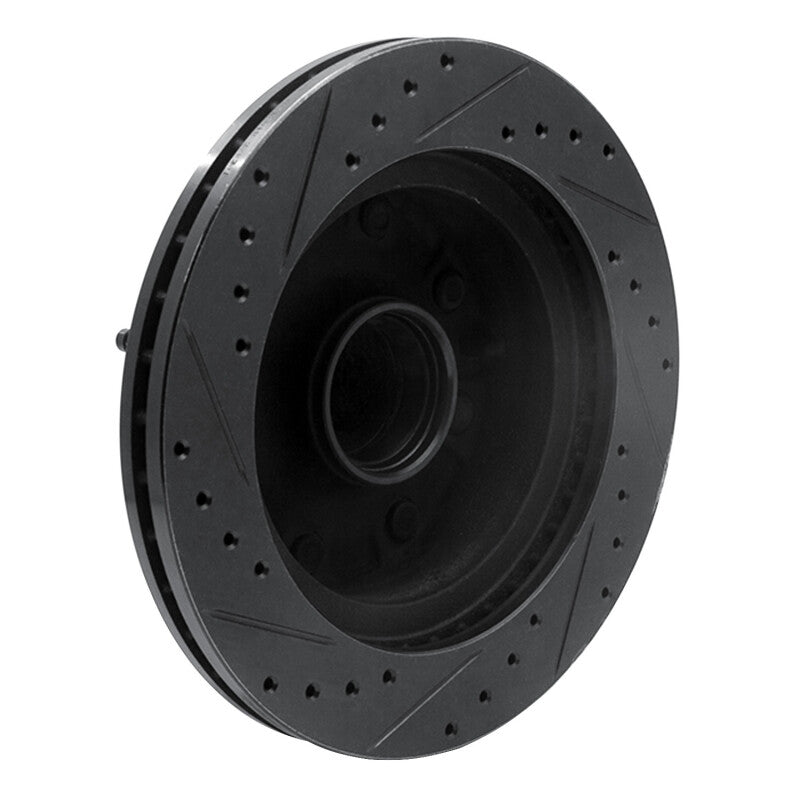 R1 Concepts R1 95-04 Ford E-350 Econoline Front Right Drilled & Slotted Black Brake Rotor