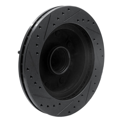 R1 Concepts R1 95-04 Ford E-350 Econoline Front Right Drilled & Slotted Black Brake Rotor