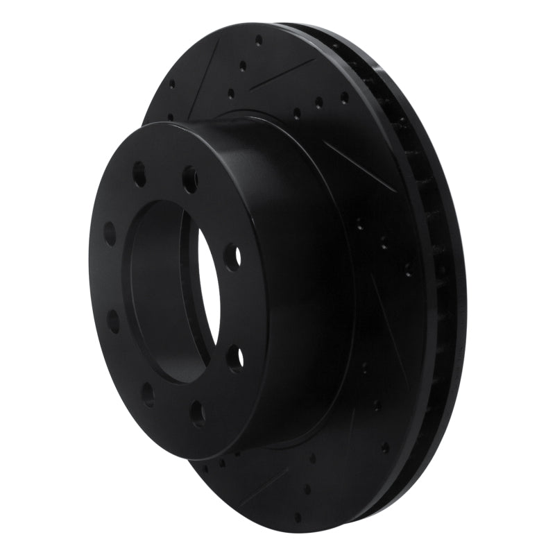 R1 Concepts R1 03-08 Dodge Ram 2500 Front Left Drilled & Slotted Black Brake Rotor