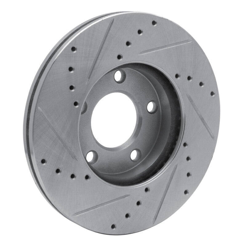 R1 Concepts R1 04-13 Mazda 3 Front Right Drilled & Slotted Silver Brake Rotor