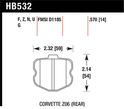 Hawk Performance Hawk 10-12 Chevy Corvette Grand Sport / 06-12 Corvette Z06 Rear DTC-70 Race Brake Pads