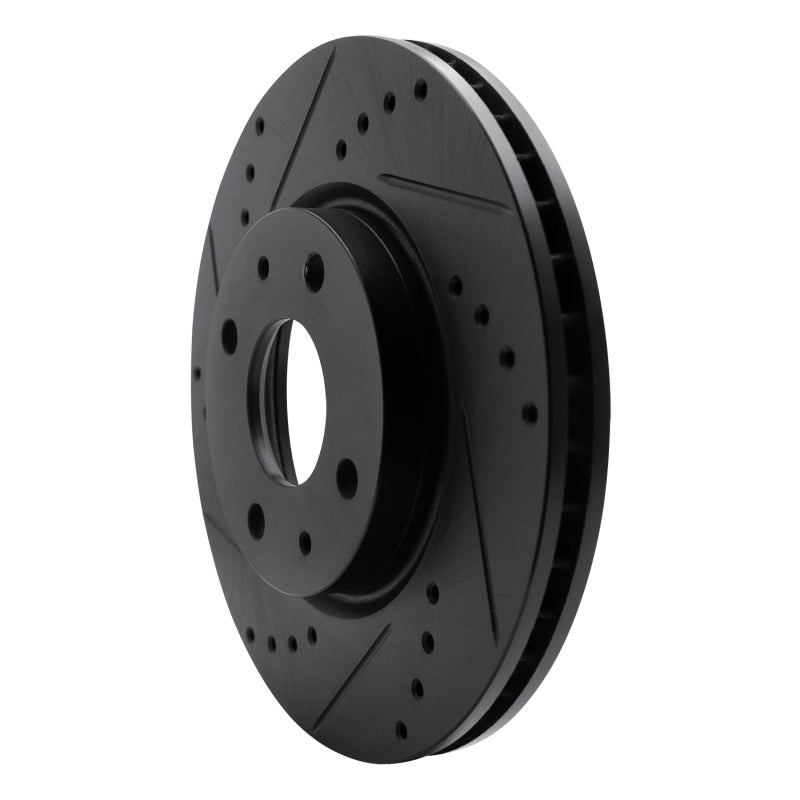 R1 Concepts R1 08-11 Ford Focus Front Left Drilled & Slotted Black Brake Rotor