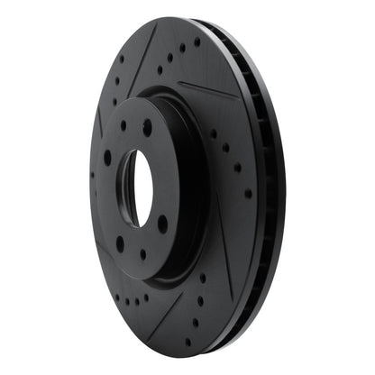 R1 Concepts R1 08-11 Ford Focus Front Left Drilled & Slotted Black Brake Rotor