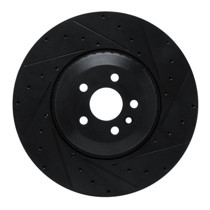 R1 Concepts R1 21-25 Jaguar F-Pace Front Right Drilled & Slotted Black Brake Rotor
