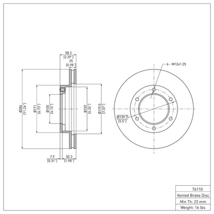 DFC 90-92 Toyota Land Cruiser Front Brake Rotor