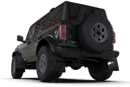 Rally Armor 21-25 Ford Bronco (Steel Bmpr - NO Rptr/Sprt - NO RR/RB) Blk Mud Flap w/Cy Orange Logo