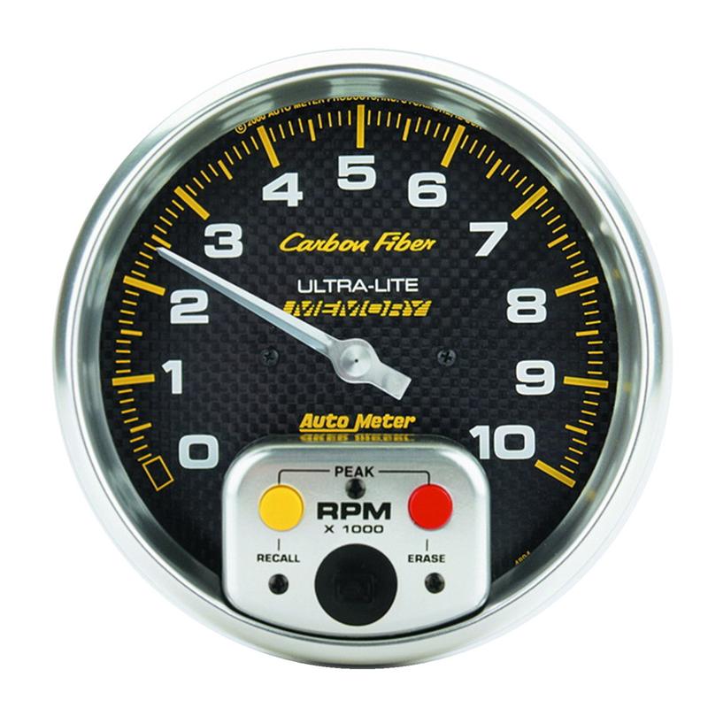 Autometer 2-1/16in Vacuum Gauge Carbon Fiber Mechanical 30Hg