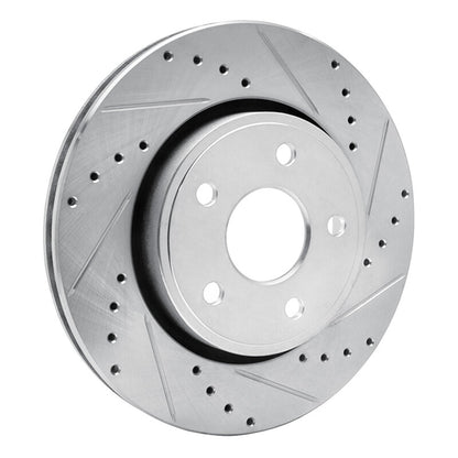 R1 Concepts R1 05-10 Jeep Grand Cherokee Front Right Drilled & Slotted Silver Brake Rotor