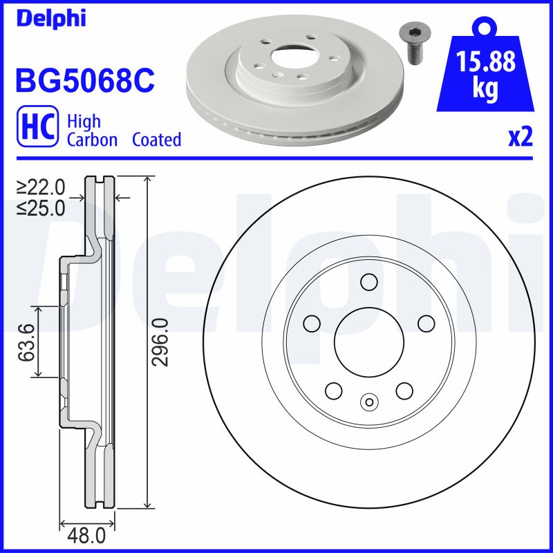 DELPHI BG5068C Brake Disc .