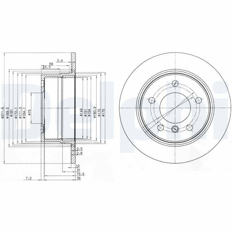 DELPHI BG3592 Brake Disc .