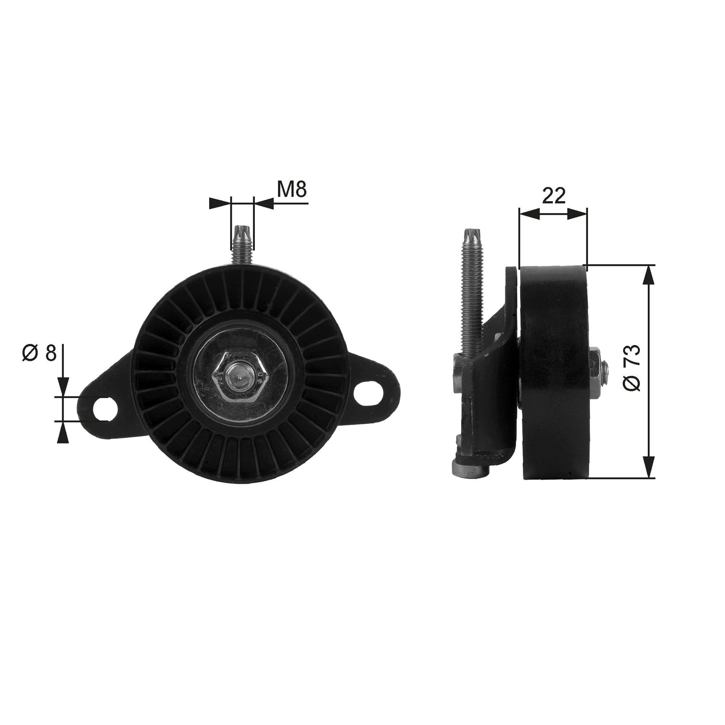 GATES GATT38056 V-Ribbed Belt Tensioner Pulley
