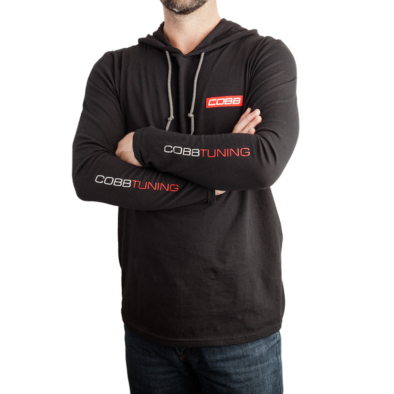 COBB CO-LIGHTHOODIE-S COBB TUNING LOGO LIGHTWEIGHT HOODIE - MEN'S SMALL BLACK