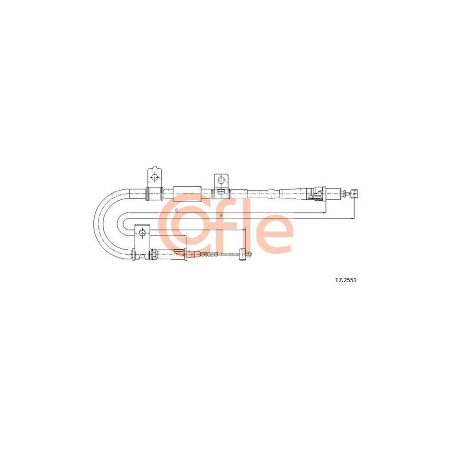 Cofle 17.2551 Hand Brake Cable for Hyundai Elantra