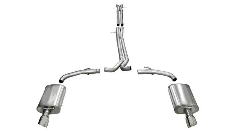 Corsa 14315 Cat-Back 2.5" Dual Rear Single 4.0" Taurus SHO 10-19