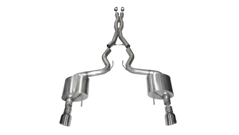 Corsa 14328 Cat-Back 3.0" Dual Rear Single 4.0" Mustang 5.0 15-17
