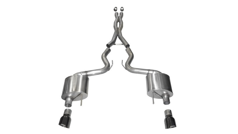 Corsa 14328BLK Cat-Back 3.0" Dual Rear Single 4.5" Mustang 5.0 15-17