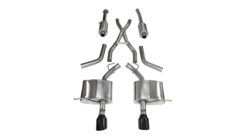 Corsa 14459BLK Cat-Back 2.5" Dual Rear Single 4.5" Durango 11-22