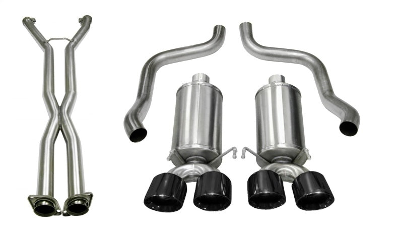 Corsa 14470CBBLK Cat-Back 2.5" Dual Rear Twin 3.5" Corvette C6