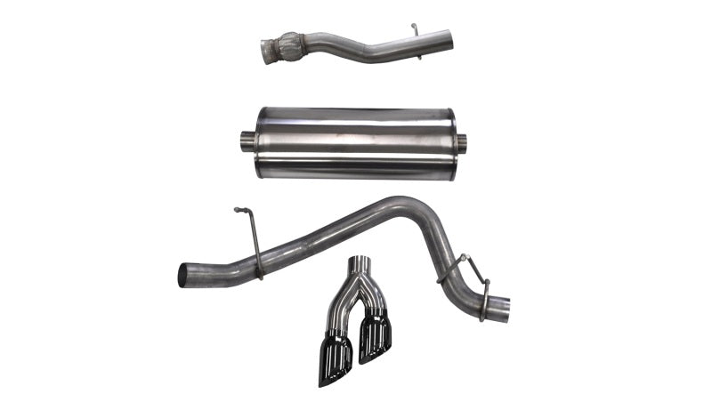 Corsa 14749BLK Cat-Back 3.0" Single Side Twin 4.0" Yukon 6.2 15-20