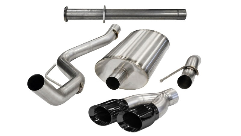 Corsa 14759BLK Cat-Back + Res Delete 3" Single Side Twin 4" F150 6.2