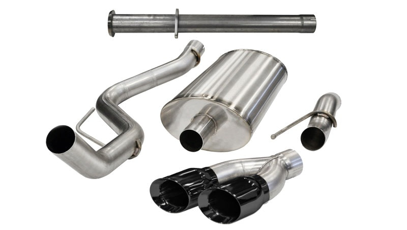 Corsa 14760BLK Cat-Back + Res Delete 3" Single Side Twin 4" F150 6.2
